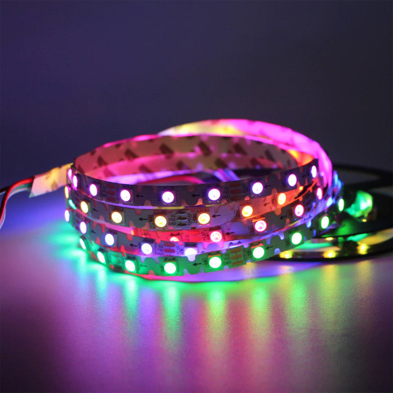 Multicolored led strip with dynamic effects 60 leds / m - 3 leds / pixel