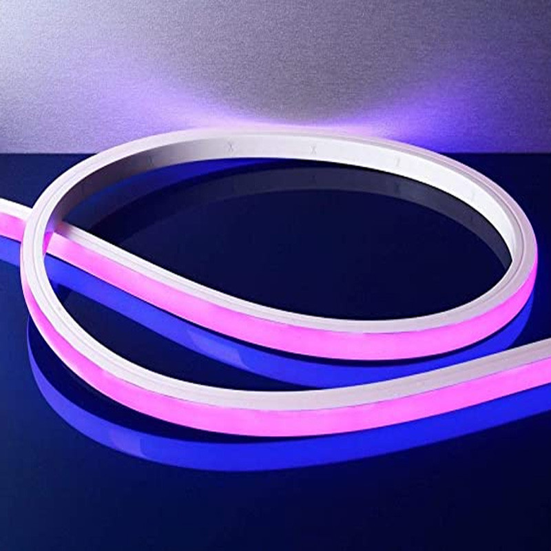 Neon flessibile multicolore + bianco 16 x 16 mm 60 leds/m 1200 Lumen/m con  illuminazione frontale