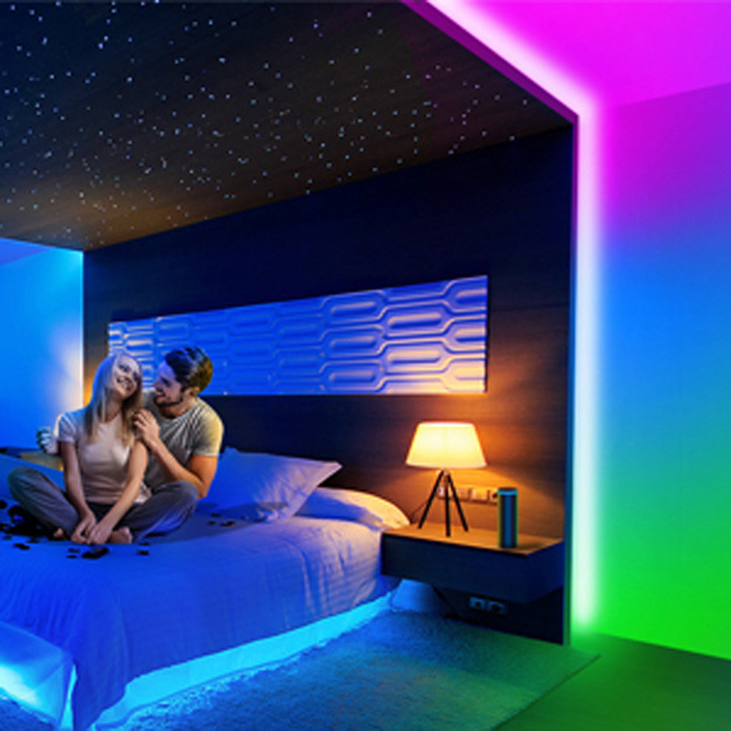 Flexibles mehrfarbiges Neon mit dynamischen Effekten 360° 19 mm 60 LEDs/m -  1200 Lumen/m - 3 LEDs/Pixel