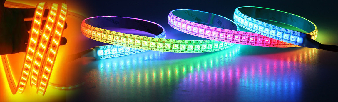 Powerful multicolored led strip with dynamic effects 144 leds / m - 1 led /  pixel